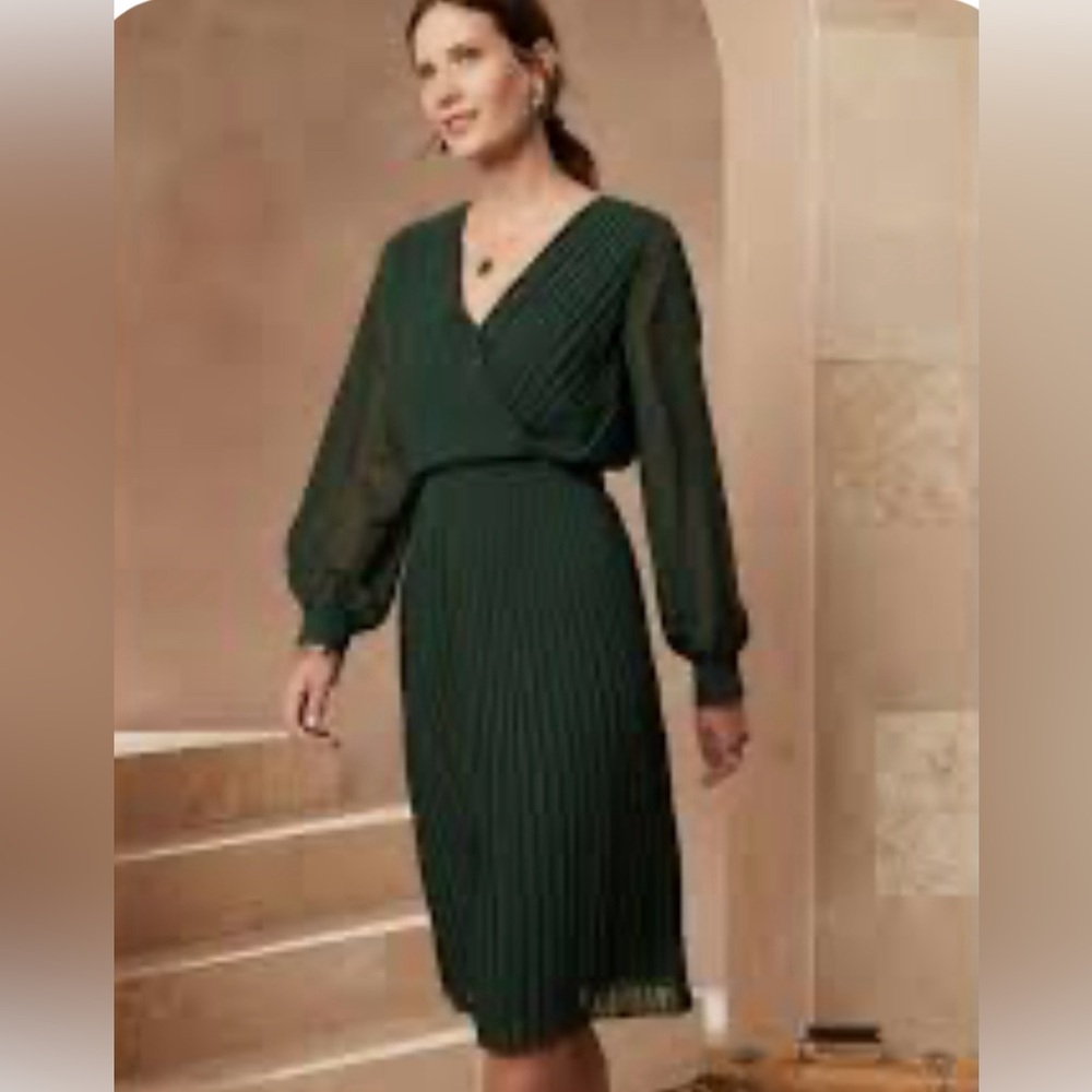 Banana Republic Factory Blouson Sleeve Midi Dress